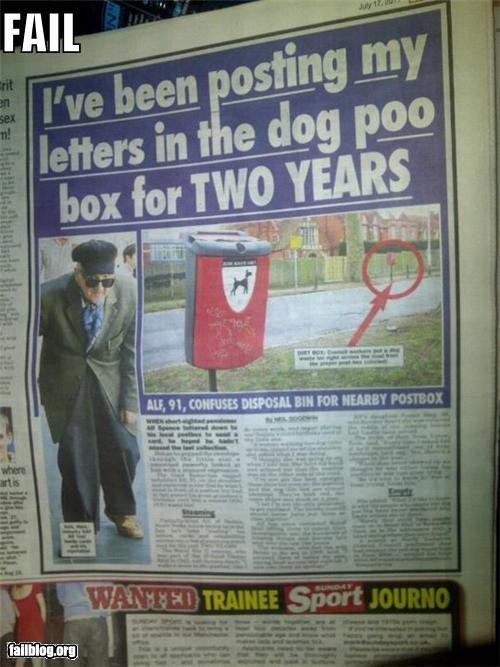 man mistakes dog poo box for letter box